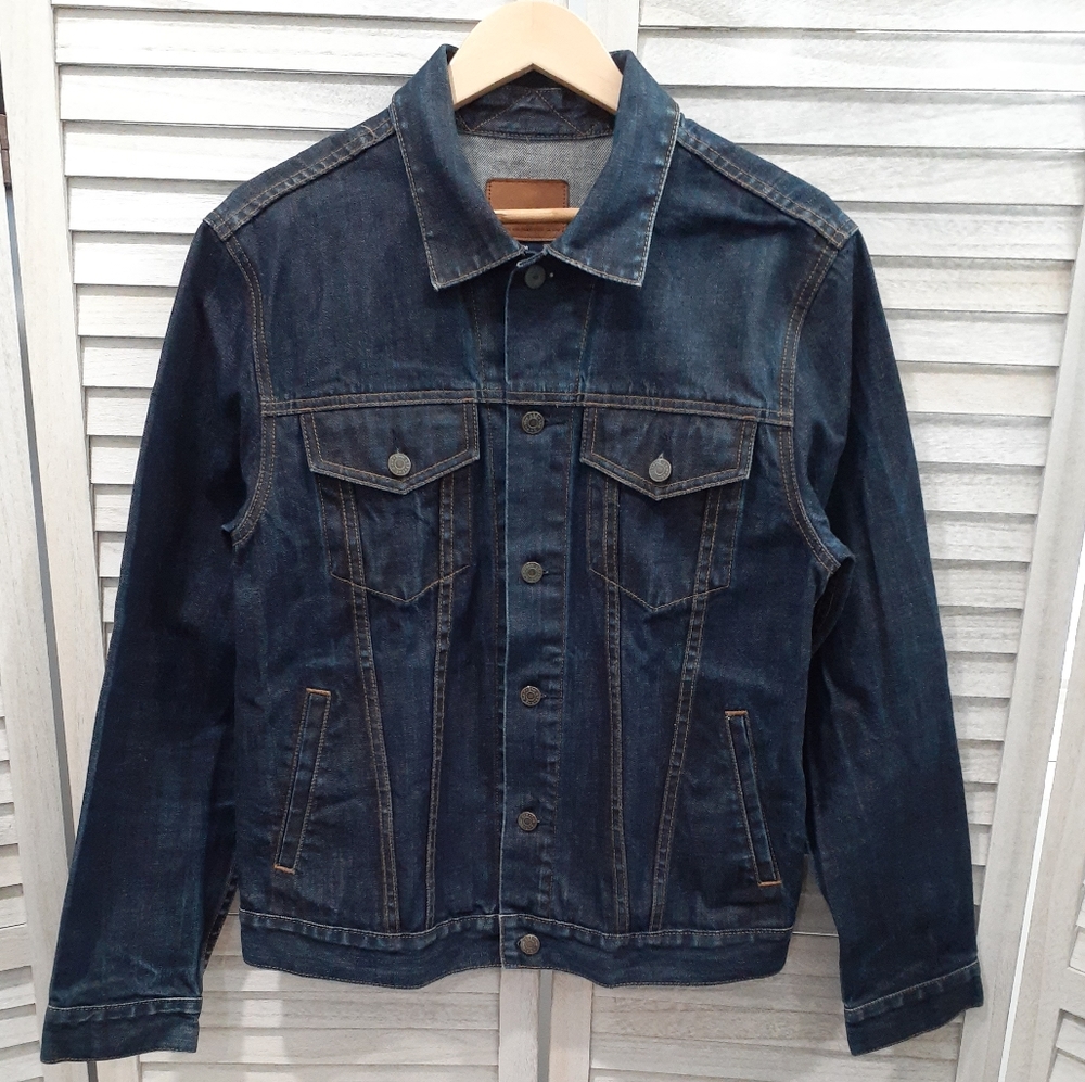 Vintage Gap Men's Icon Denim Jacket Distressed Blue 100% Cotton